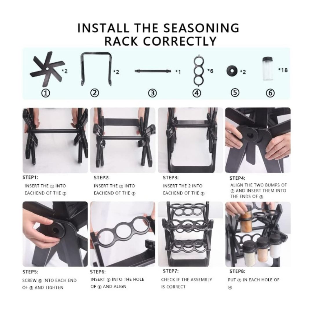 Rotating Spice Rack β 18 Jars