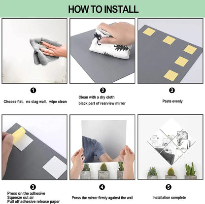 Wall Sticking Acrylic Mirror