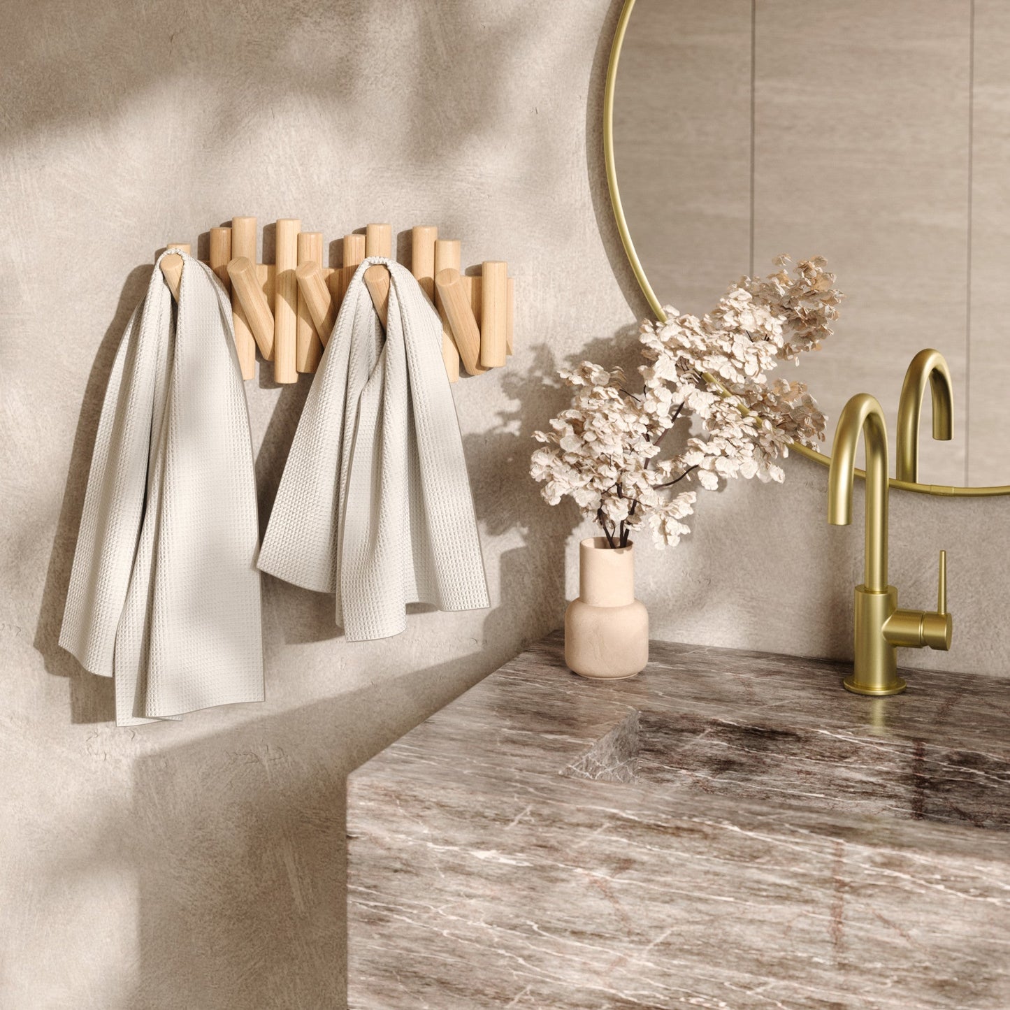 Real Pine Wood Wall Hook 5 Flip Down Hook.